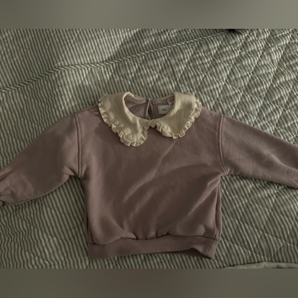 Zara lavender and Cream Knit Sweater